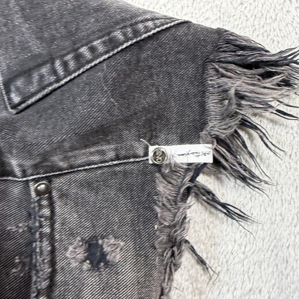 One Teaspoon Rollers Denim Shorts Women 26 Black Distressed Frayed‎ Raw Hem